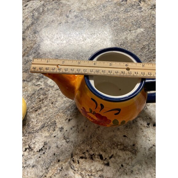 Toscana Casa Elite Hand Painted Teapot Floral Tuscan Style Ceramic Vintage - Picture 7 of 12